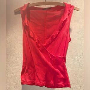 Moda International Coral Tank Top with Ruffles